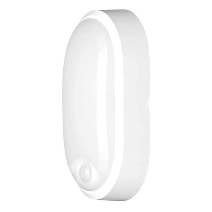 Outdoor LED Wall Bulkhead Ceiling Mount Oval With PIR Motion Sensor White 1100lm - Image 2