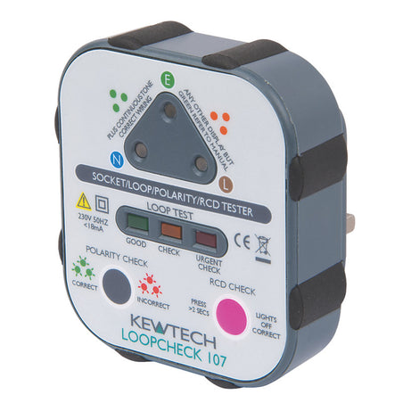 Kewtech Advanced Socket Tester Loopcheck107 RCD Earth Fault Loop Impedance Test - Image 1