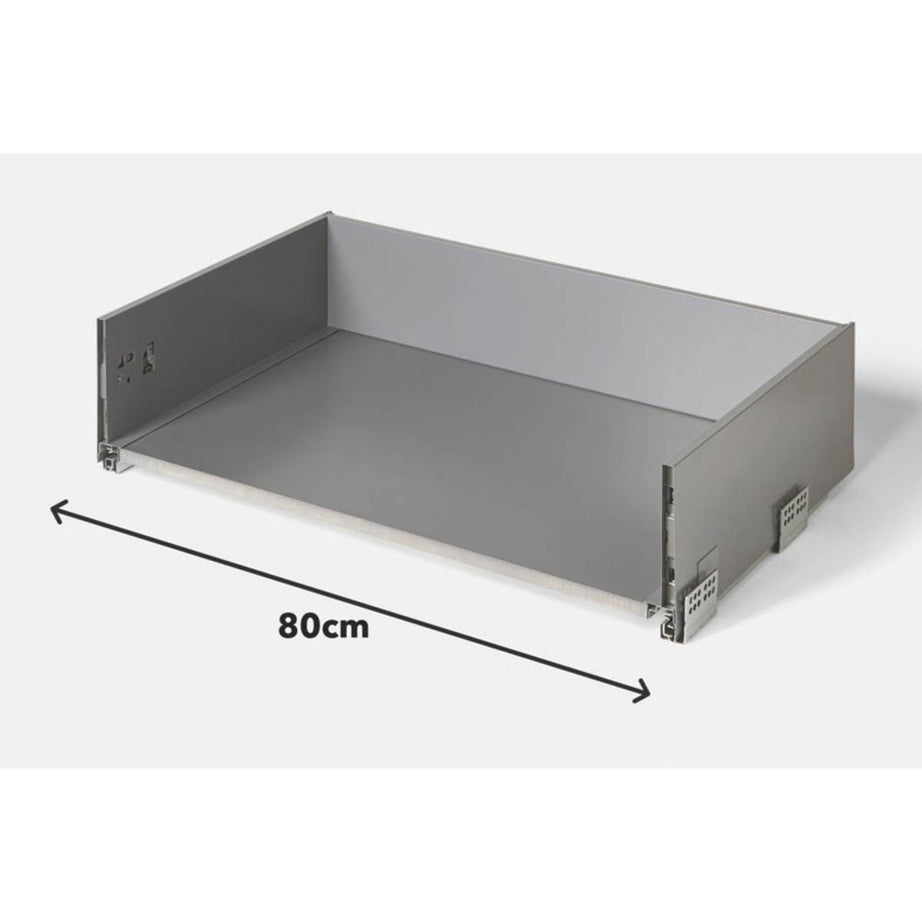 Essentials Kitchen Drawer Box Deep Matt Grey Soft Close Slimline Sides 800mm - Image 4