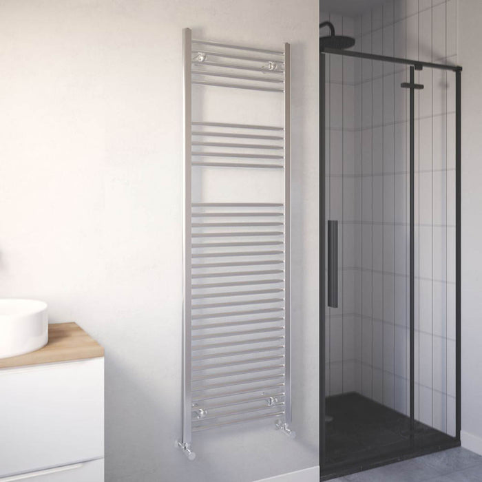 Towel Rail Radiator Flat Tubular Bathroom Warmer 160 x 50cm Chrome 1651BTU - Image 4