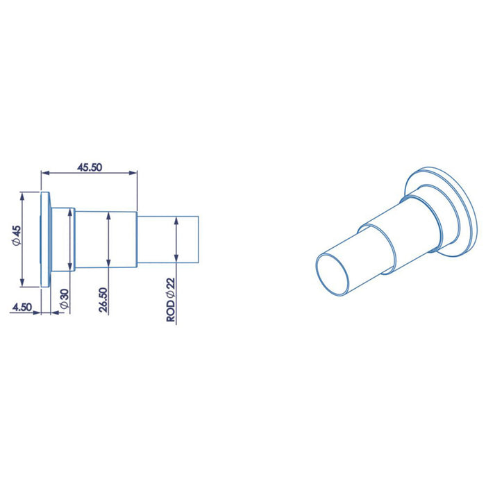 Shower Curtain Rail Straight Rod Pole Extendable Aluminium White 1100-2600mm - Image 4