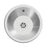 Swirl Kitchen Sink Round Grey 1 Bowl Compact Steel Inset Waste No Tap Holes - Image 1