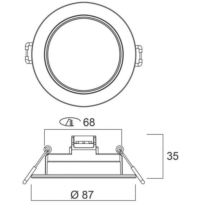 LED Spotlight Ceiling Downlights Fixed Recessed Warm White Round 400lm 10 Pack - Image 3