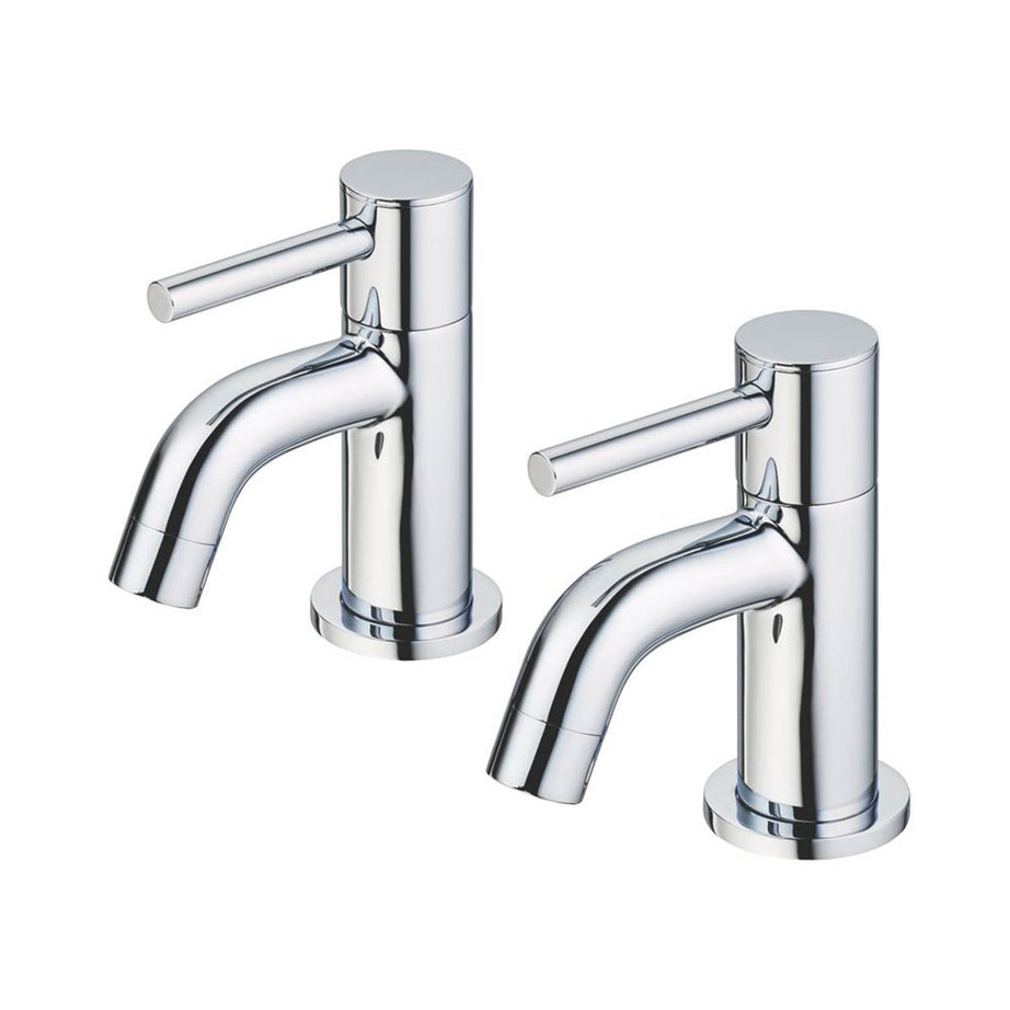 Ideal Standard Bath Pillar Taps Chromed Brass Round Double Lever Contemporary - Image 1