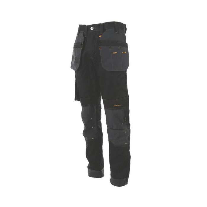 DeWalt Work Trousers Mens Regular Fit Black Grey Stretch Multi Pockets 30"W 31"L - Image 3