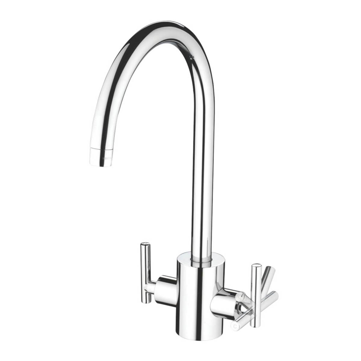 Bristan Kitchen Tap Mono Mixer Chrome Double Lever Swivel Spout Modern Faucet - Image 1