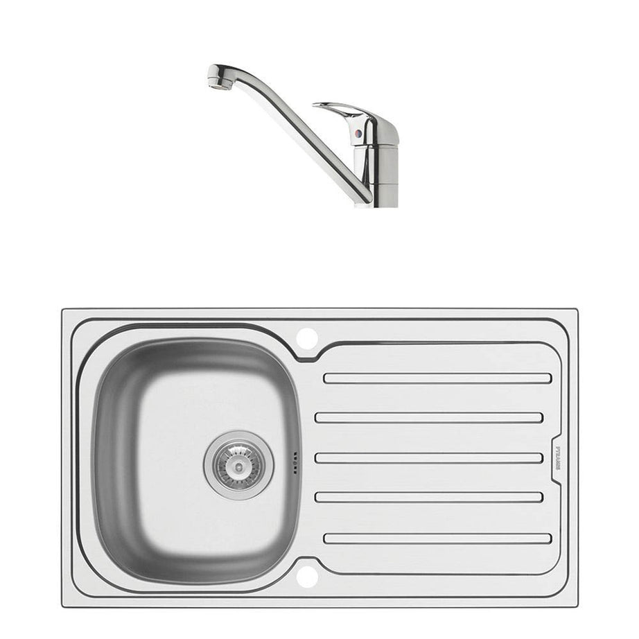 Swirl Kitchen Sink And Tap Pack Single Lever 1 Tap Hole Waste Rectangular 1 Bowl - Image 2