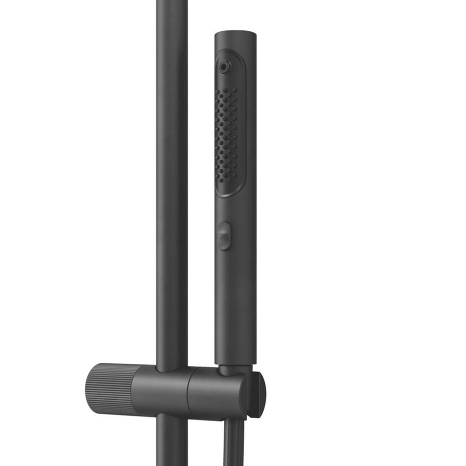 Swirl Mixer Shower Thermostatic Gallen Rear-Fed Exposed Matt Black Multi-Head - Image 5