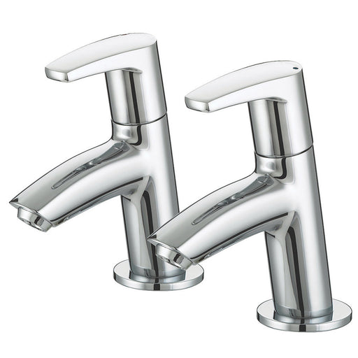 Bristan Basin Pillar Taps Pair Orta Bathroom Chrome Taps For High Low Pressure - Image 1