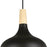 Pendant Ceiling Light Black Wood Single Modern Stylish Adjustable Drop 28cm - Image 2