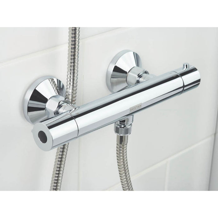 Bristan Mixer Shower Thermostatic Rear-Fed Exposed Valve Round Head Chrome - Image 3