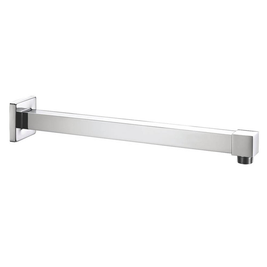 Shower Head Arm Extension Wall Mounted Square Chrome Finish Modern 330 x 60mm - Image 1