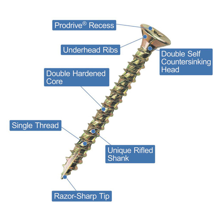 Woodscrews PZ Double-Countersunk Carbon Steel General Trade Case 1400 Pcs - Image 4