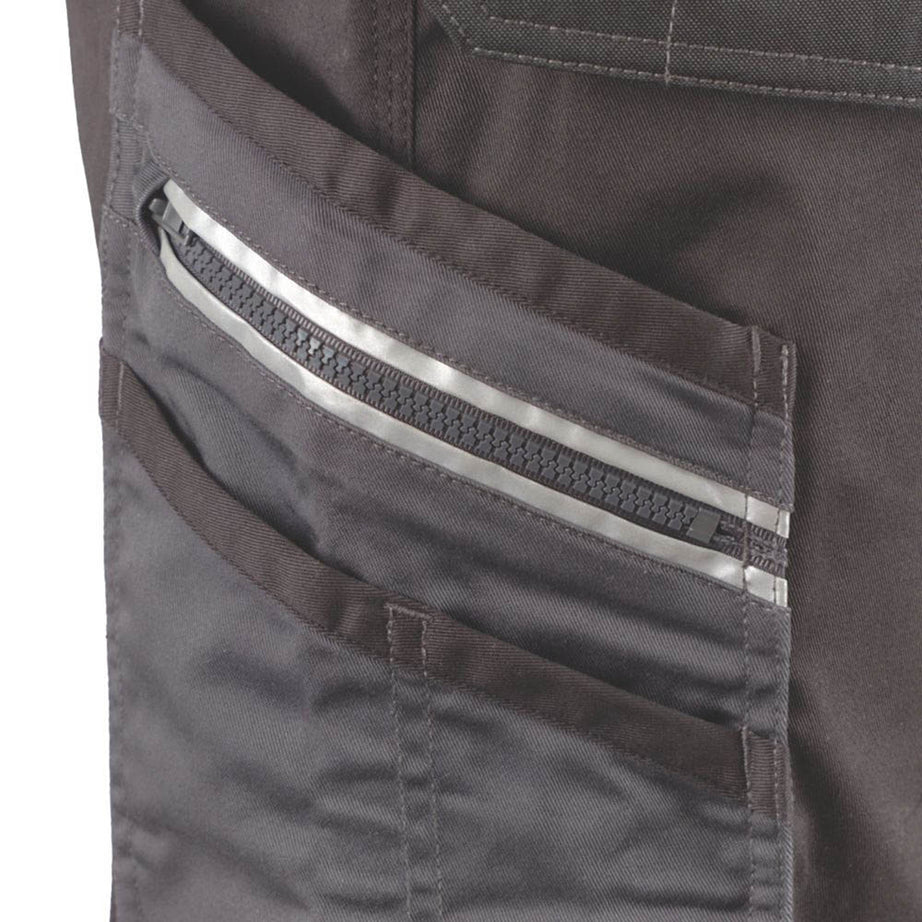 Site Work Trousers Mens Regular Fit Grey Black Multi Pocket Stretch 36"W 32"L - Image 6