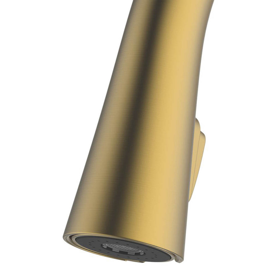 Swirl Kitchen Sink Tap Mixer Pull Out Spray Brass Effect Single Lever Faucet - Image 4