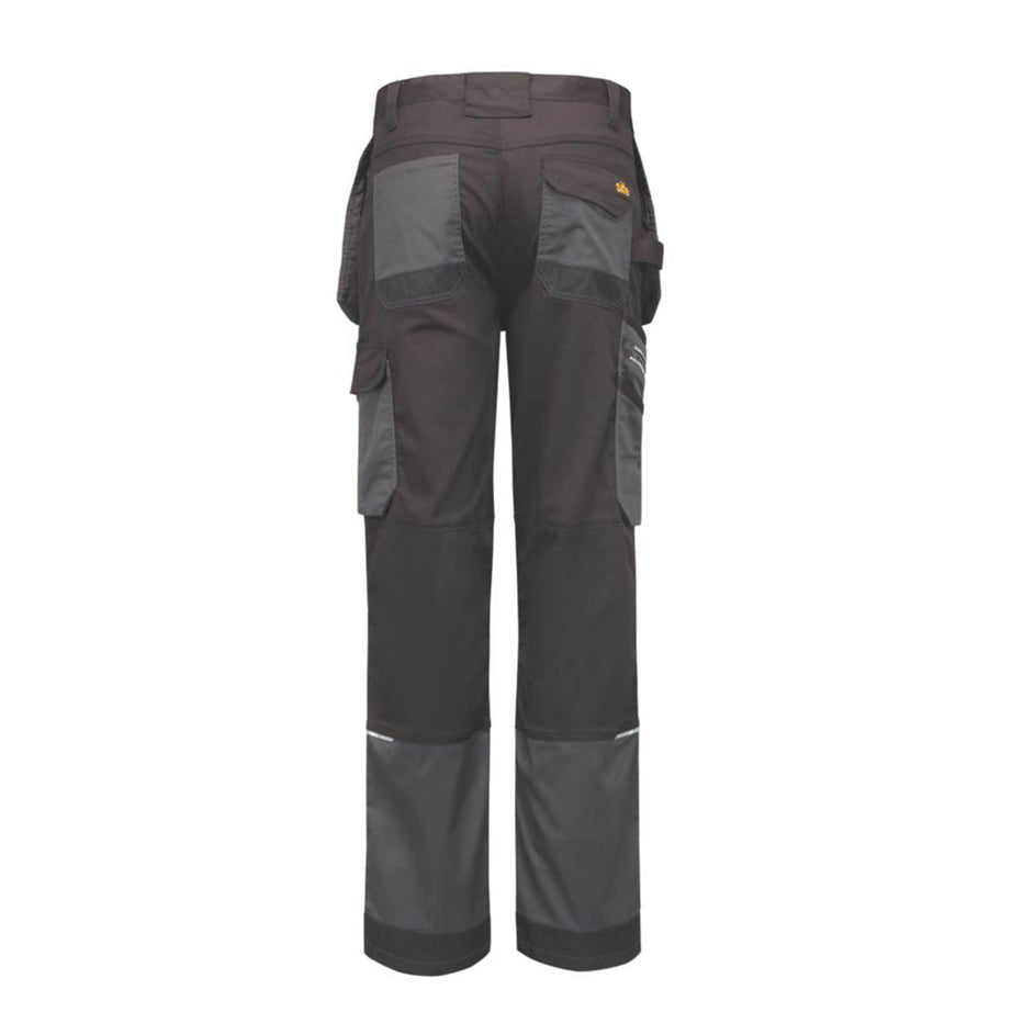 Site Work Trousers Mens Regular Fit Grey Black Stretch Multi Pockets 28"W 30"L - Image 3