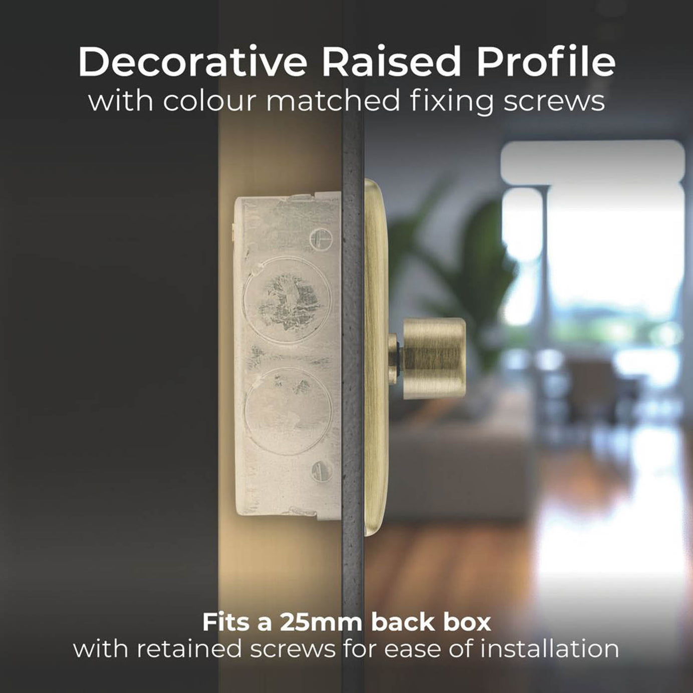 BG LED Dimmer Light Switch Double Antique Brass 2-Gang 2-Way Rotary Modern - Image 5