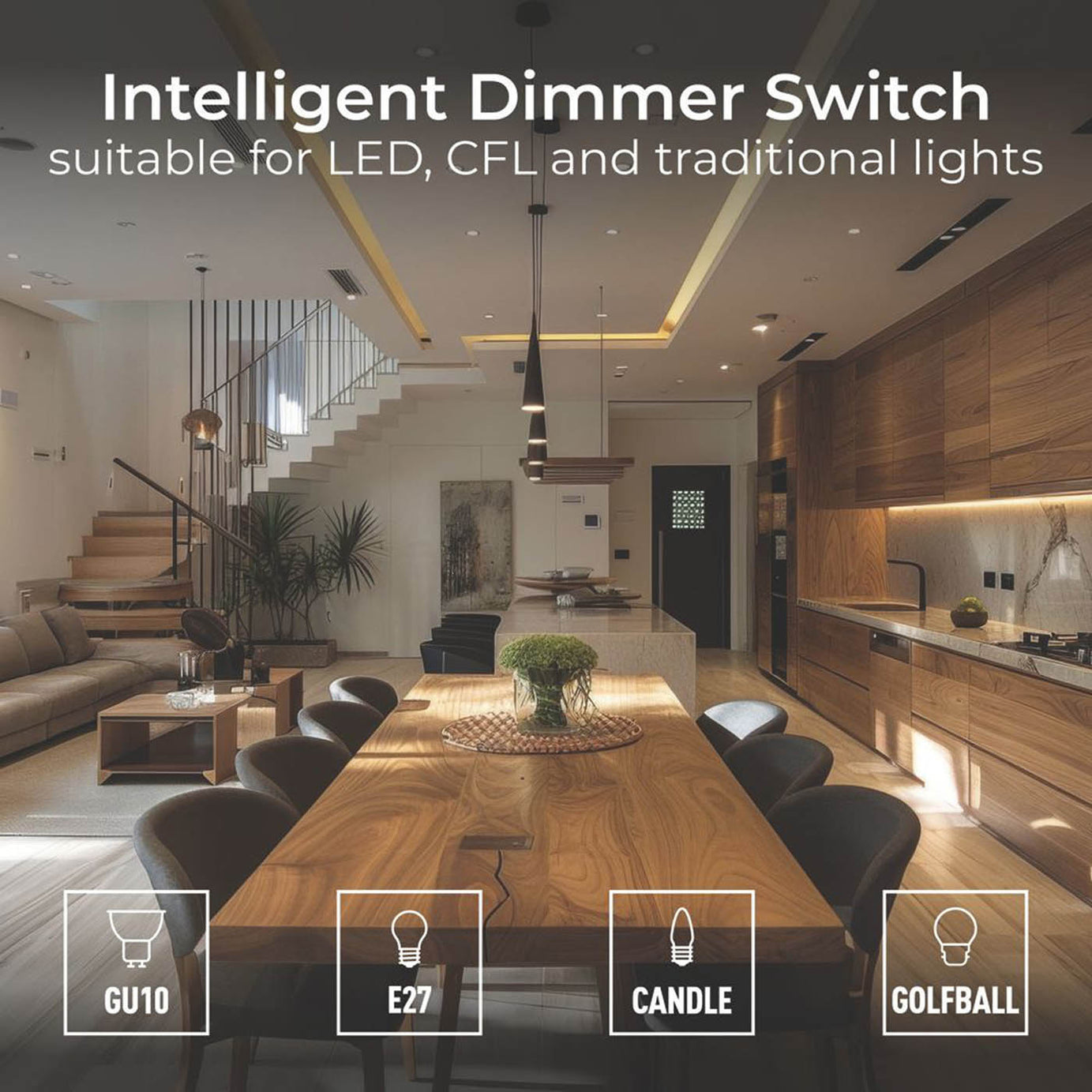 BG LED Dimmer Light Switch Double Antique Brass 2-Gang 2-Way Rotary Modern - Image 6