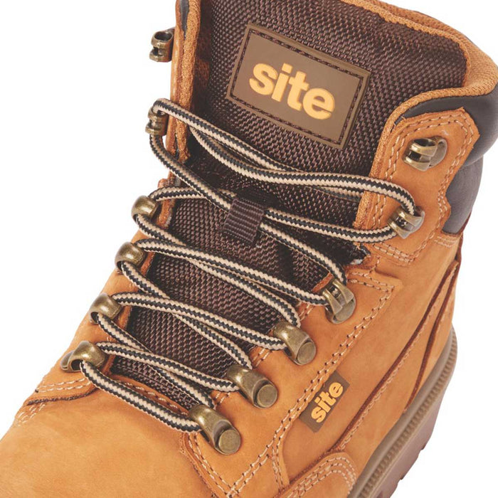 Site Safety Boots Womens Wide Fit Honey Leather Work Shoes Steel Toe Size 3 - Image 4