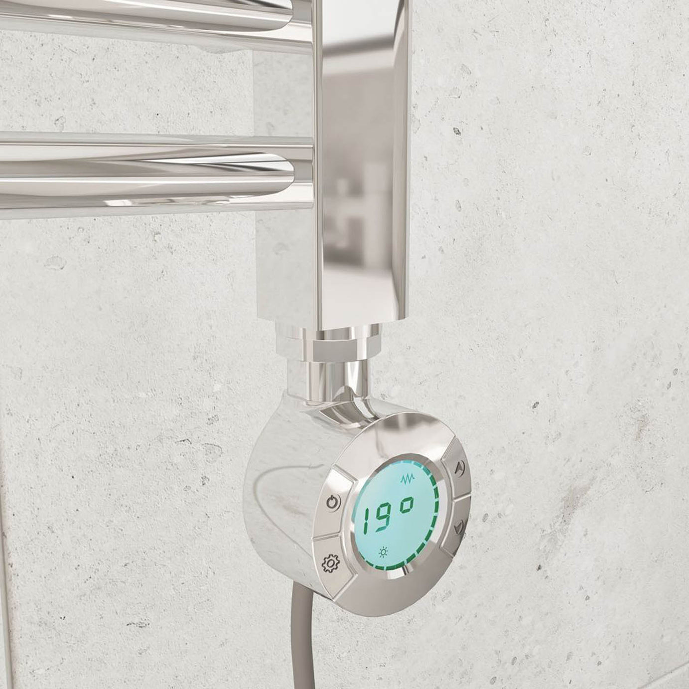 Flomasta Electric Towel Rail Radiator Chrome Flat Bathroom Warmer 180x40cm - Image 3