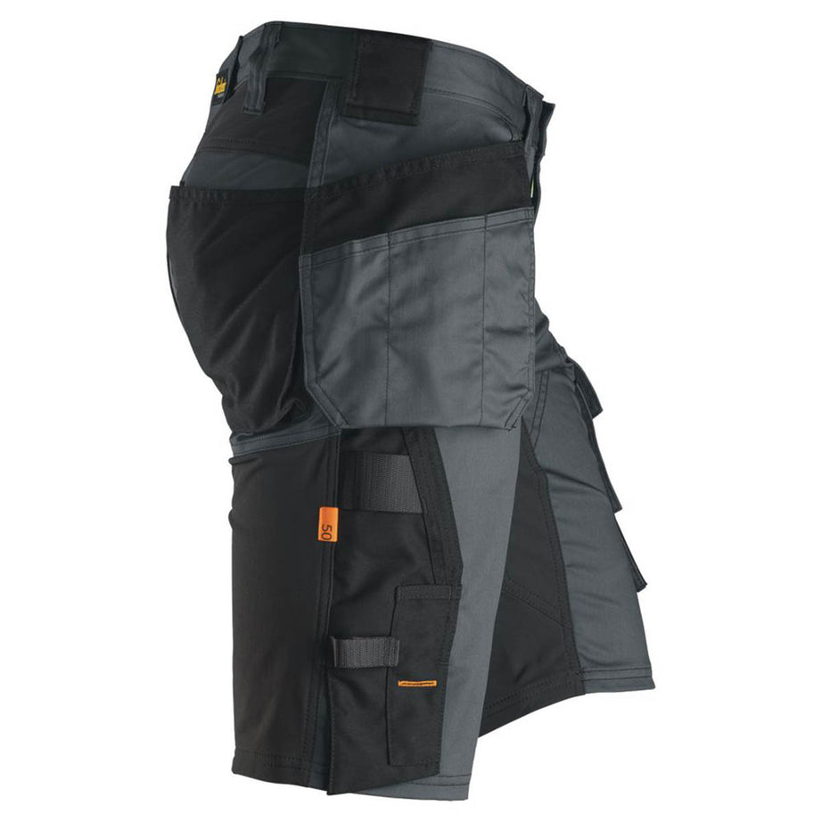 Snickers Work Shorts Mens Grey Black Stretch Breathable Multi Pockets 38"W - Image 4
