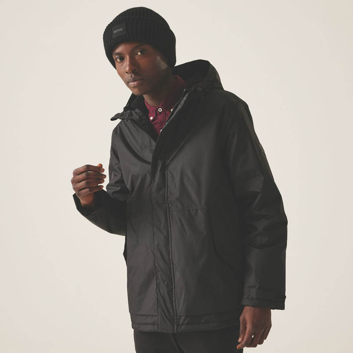 Regatta Jacket Waterproof Work Black Lightweight Warm Lining Medium Size 40" Chest - Image 5