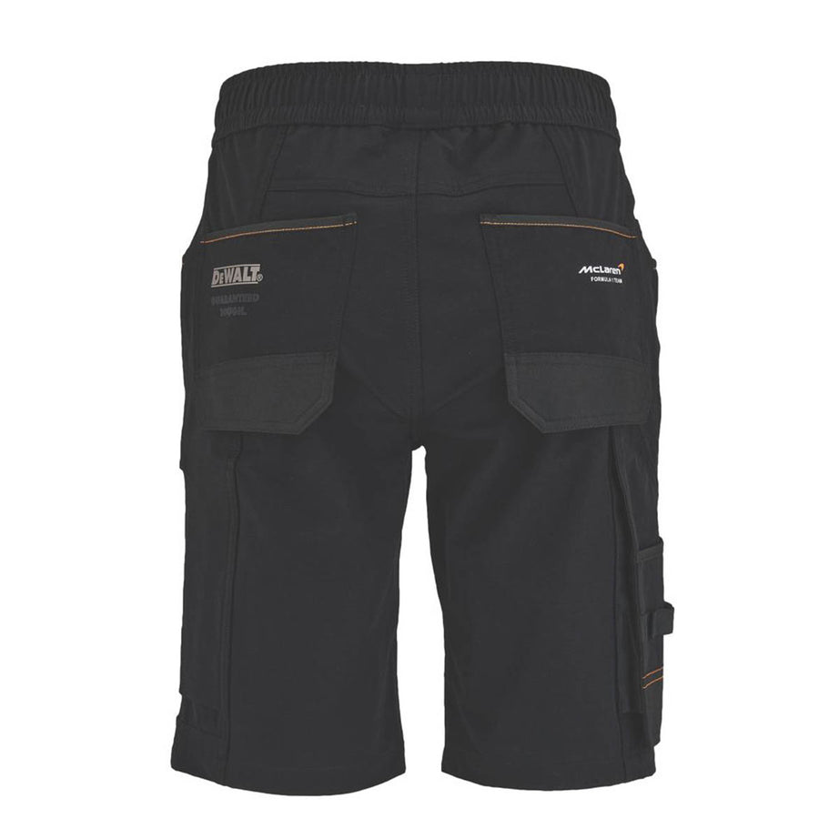 DeWalt Mens Work Shorts Jogger Stretch Black McLaren F1 Team Temple XL 36-44" W - Image 3