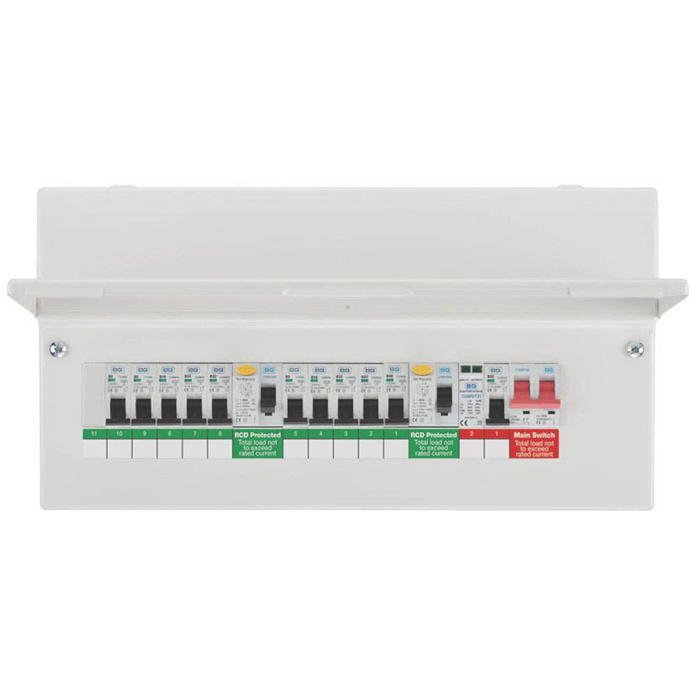 BG Electrical Box Enclosure Consumer Unit Fortress 10Way Dual RCD 63A  With SPD - Image 1