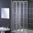 Aqualux 4 Folding Bath Screen Silver Frame Glass (H)1400mm x (W)840mm x (T)4mm - Image 1