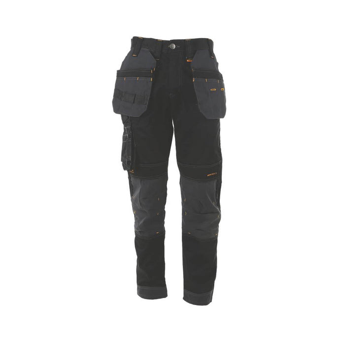 DeWalt Work Trousers Mens Regular Fit Black Grey Stretch Multi Pockets 40"W 33"L - Image 1