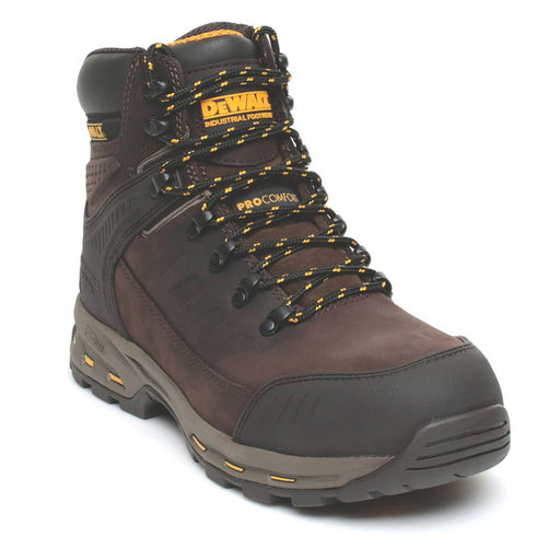 DeWalt Mens Safety Boots Brown Ankle Hiker Water-Resistant Aluminium Toe Size 10 - Image 1