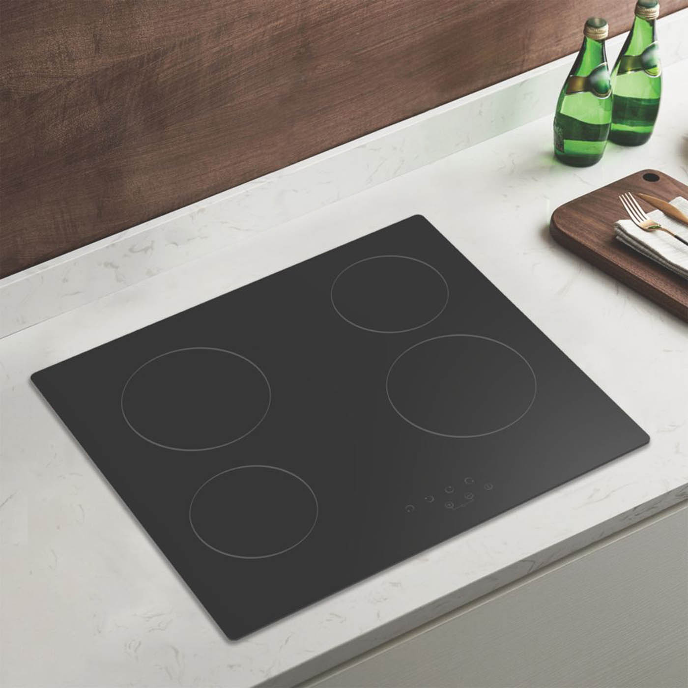 Ceramic Hob Electric Black 4 Zone Touch Control Built-In Glass Modern 590mm - Image 6