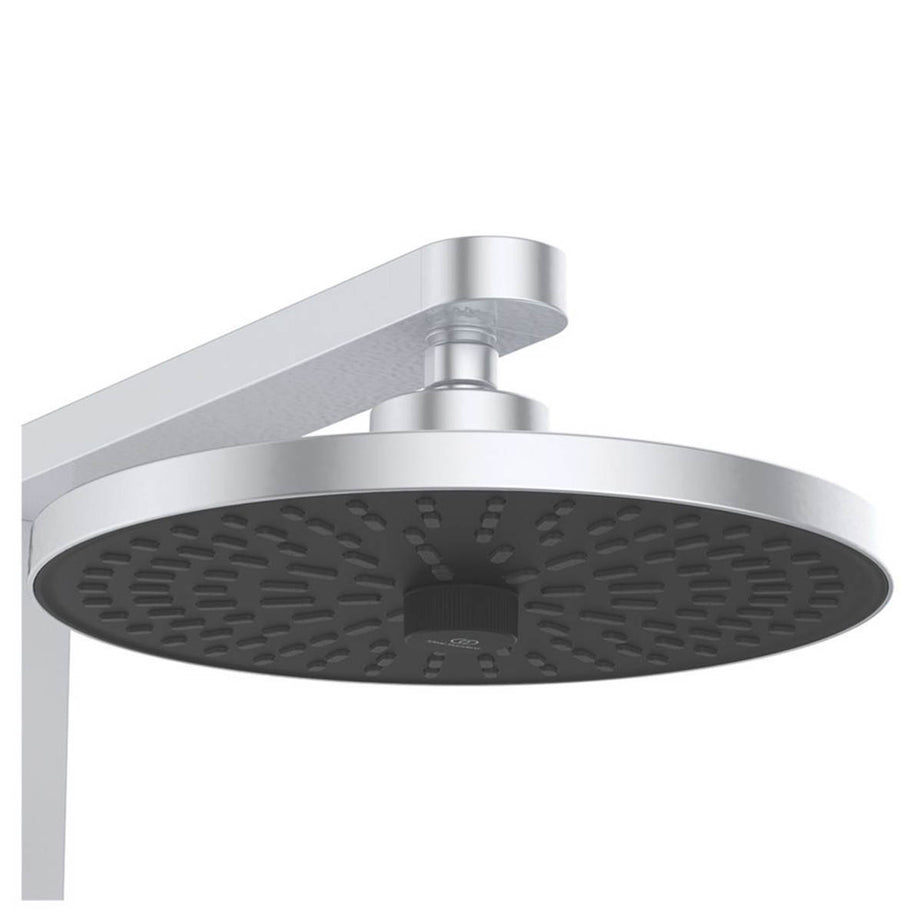 Bathroom Thermostatic Mixer Shower Exposed Silver 2 Spray Pattern Twin Head - Image 3