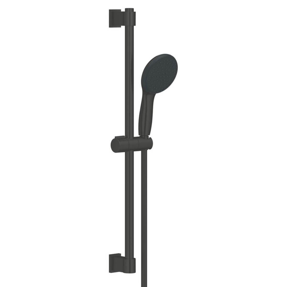 Grohe Shower Rail Set 2 Spray Patterns Matt Black Kink Free Hose Contemporary - Image 1