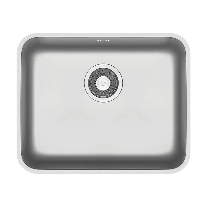 Swirl Kitchen Sink 1 Bowl Stainless Steel Grey Rectangular With Waste (W)524mm - Image 1