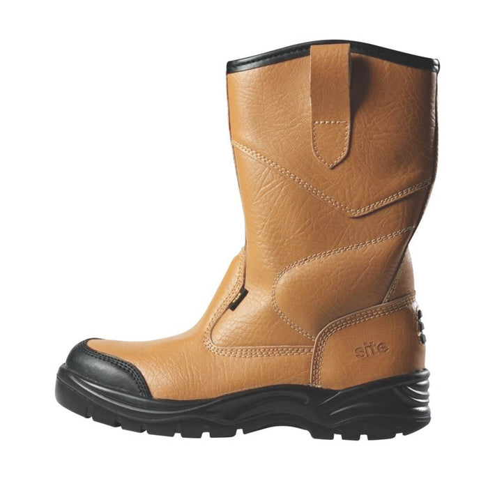 Site Safety Rigger Boots Mens Brown Wide Fit Leather Steel Toe Cap Size 8 - Image 3