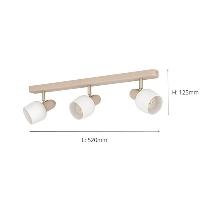 Ceiling Spot Light Bar 3 Way Sandy White Modern Minimalist Livingroom Kitchen - Image 3