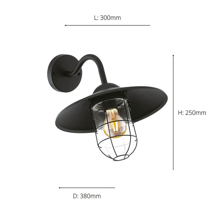 Outdoor Wall Light Traditional Black Porch Terrace Balcony Patio Metal Body - Image 3