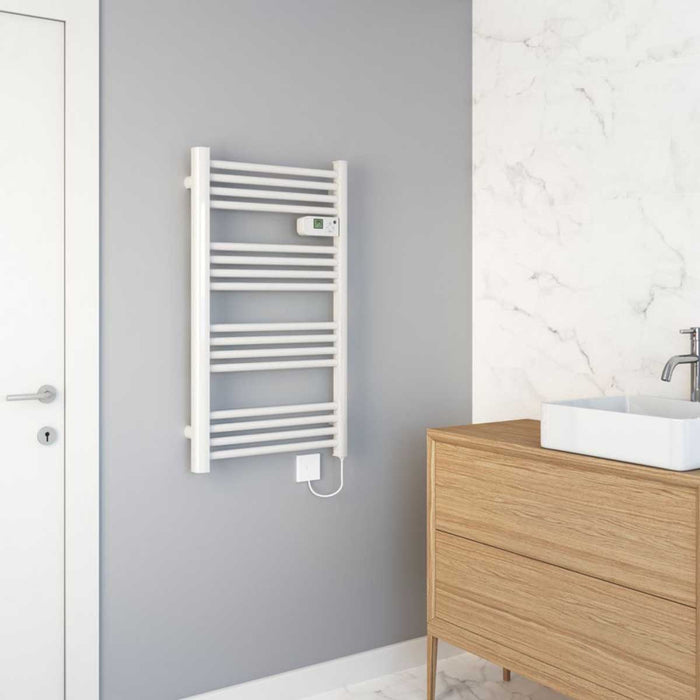 Towel Rail Radiator Electric White Bathroom Warmer Ladder 500W (H)98x(W)54.5cm - Image 3