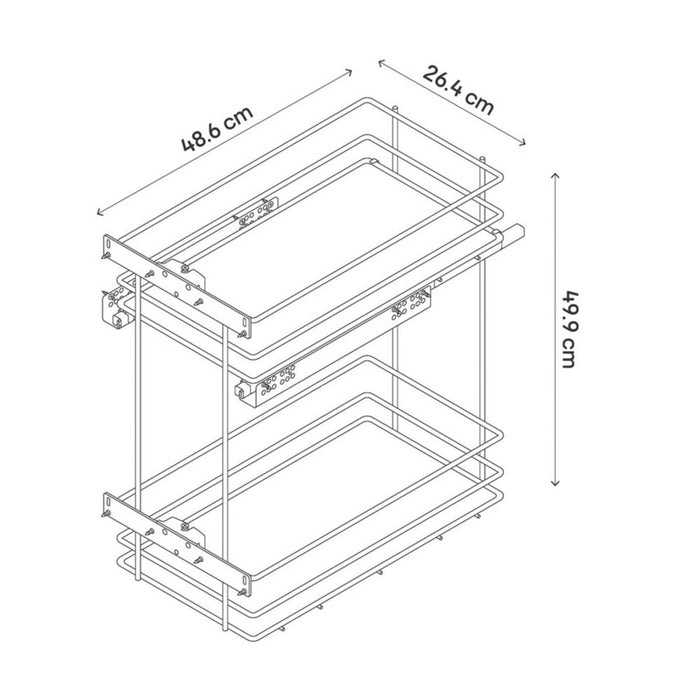 Pull-Out Kitchen Storage Cupboard Anthracite Steel For 300mm Base Cabinet - Image 4