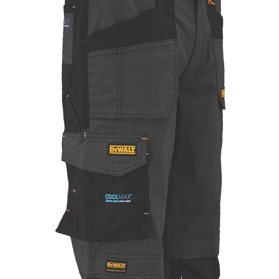 DeWalt Work Trousers Mens Slim Fit Black Grey Breathable Multi Pocket 40"W 31"L - Image 4