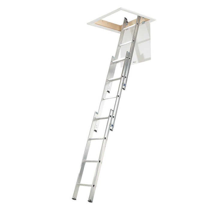 Loft Ladder Aluminium 3-Section 12-Tread Folding Attic Stairs Anti-Slip 3m - Image 1