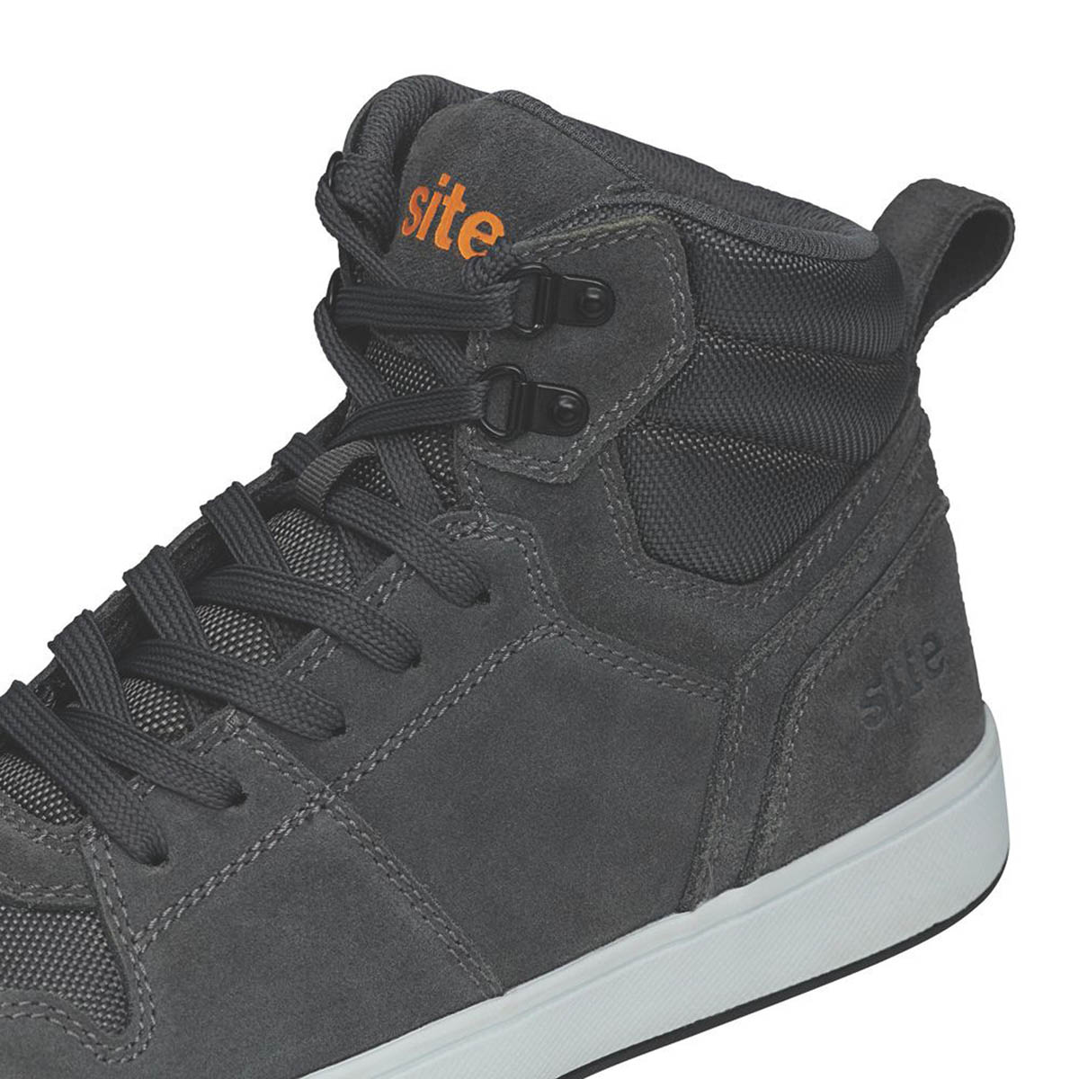 Site Safety Trainer Boots Mens Standard Fit Grey Leather Shoes Steel Toe Size 12 - Image 5