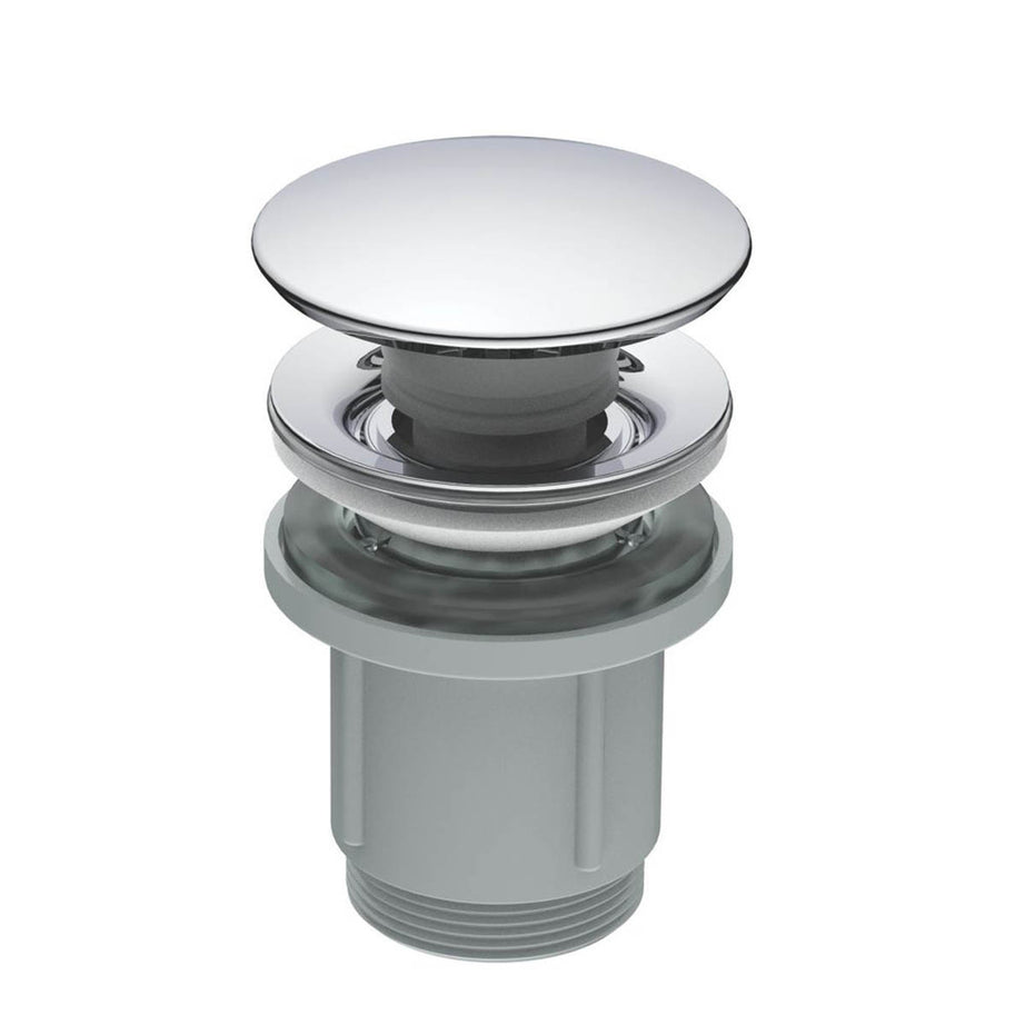 Swirl Basin Mixer Tap Mono Chrome Finish Soft Touch Lever Clicker Waste Modern - Image 3