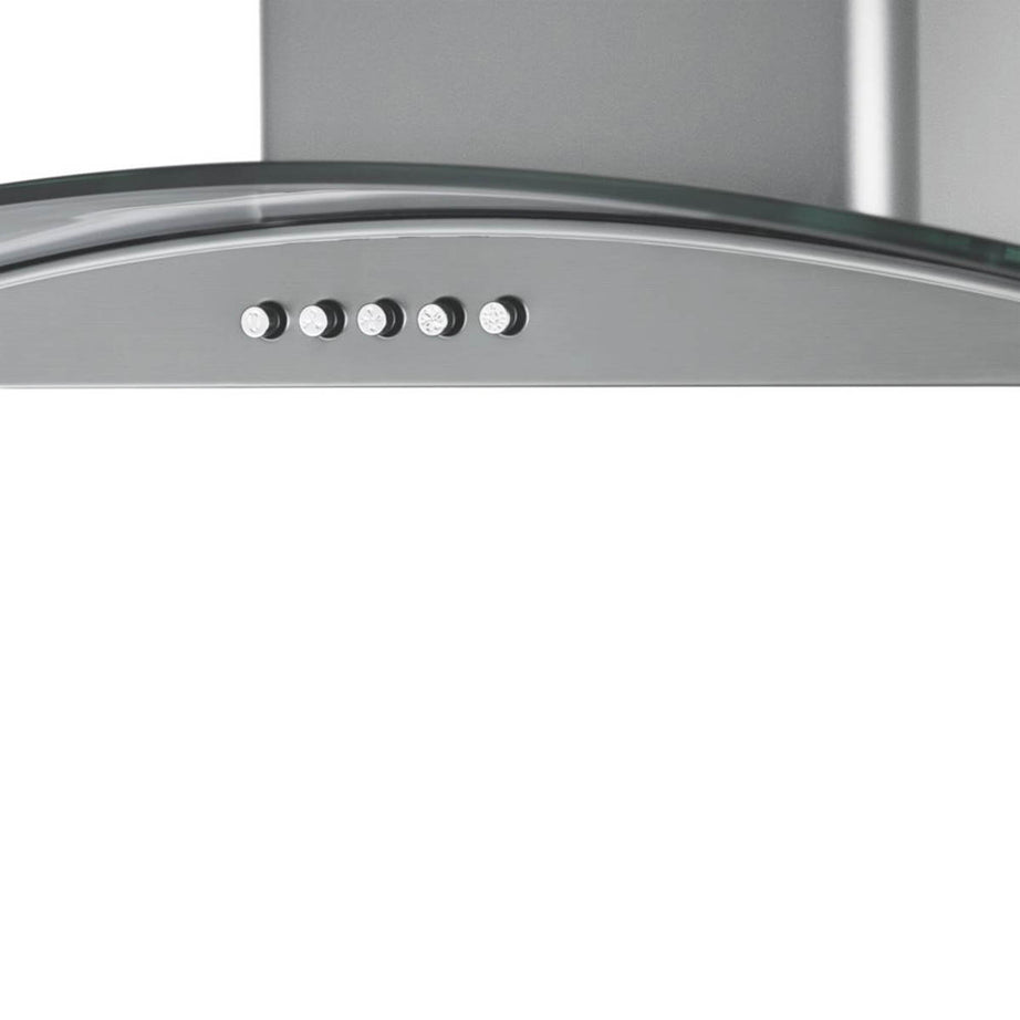 Kitchen Cooker Hood Curved Glass Stainless Steel Extracts and Recirculates 600mm - Image 4