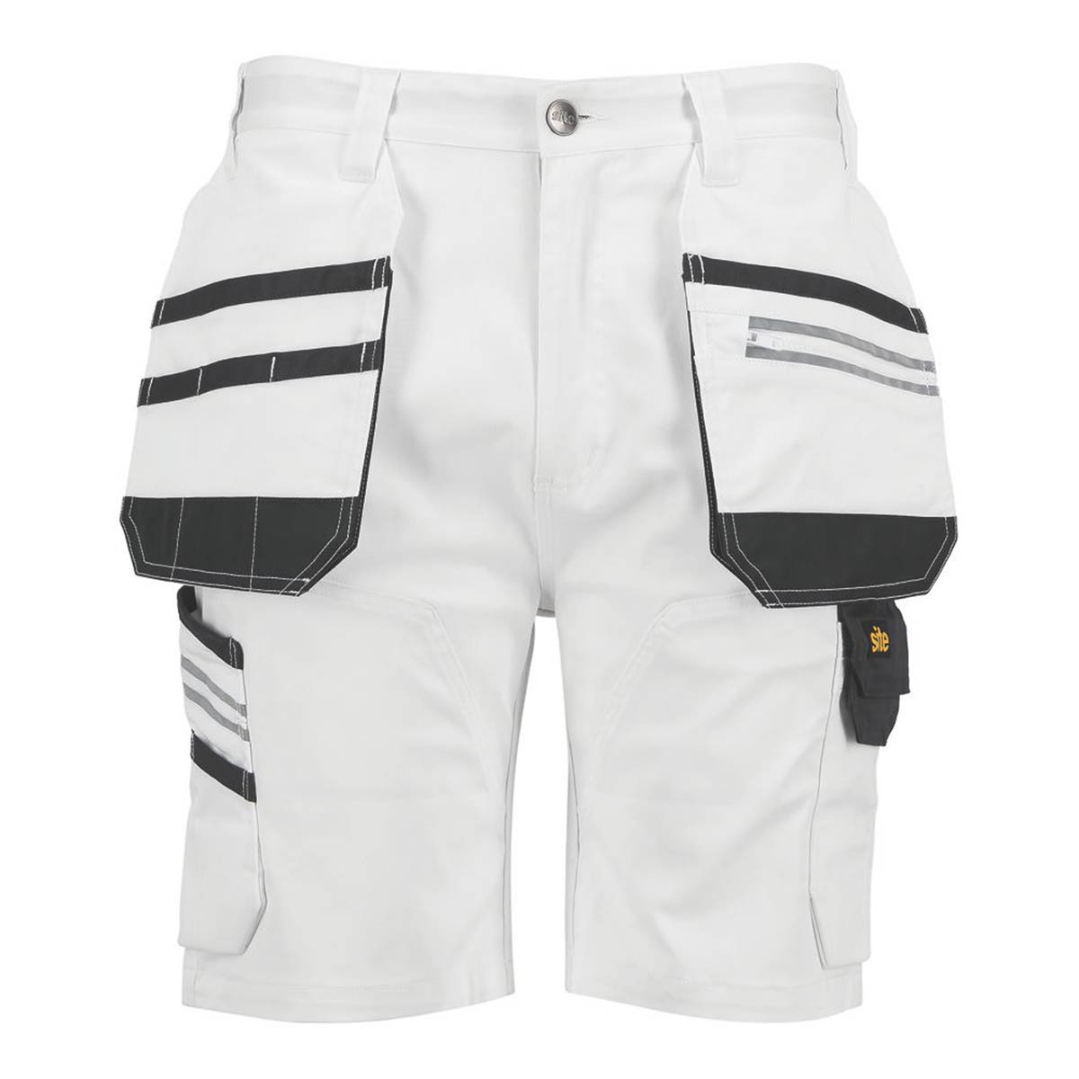 Site Mens Work Shorts Kirksey White Grey Breathable Stretch Durable 36" W - Image 1