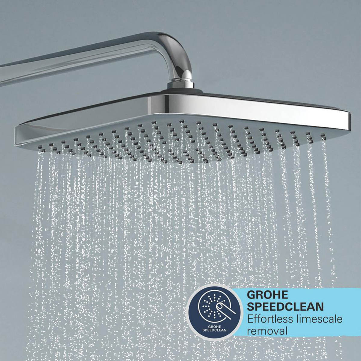 Grohe Thermostatic Shower System Exposed Chrome Bath Outlet Twin Square Head - Image 3