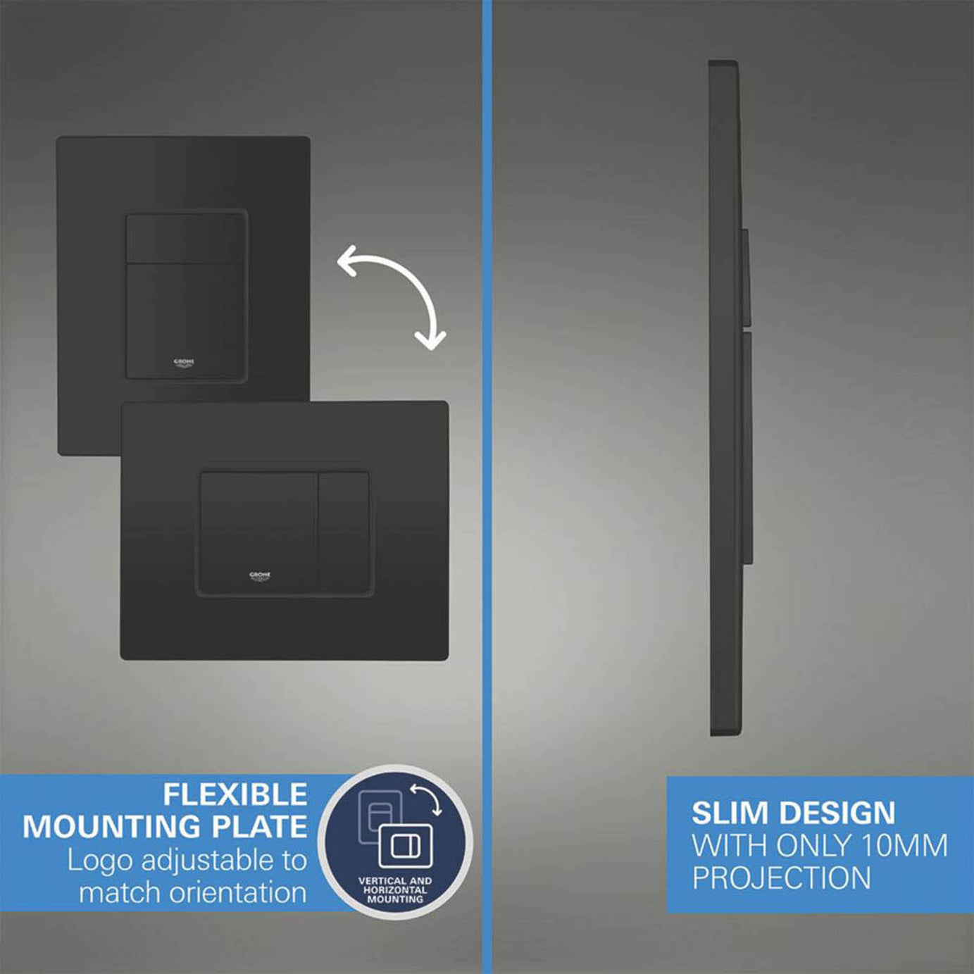 Grohe Solido Matt Black 3-in-1 Toilet Frame 1130mm - Image 4