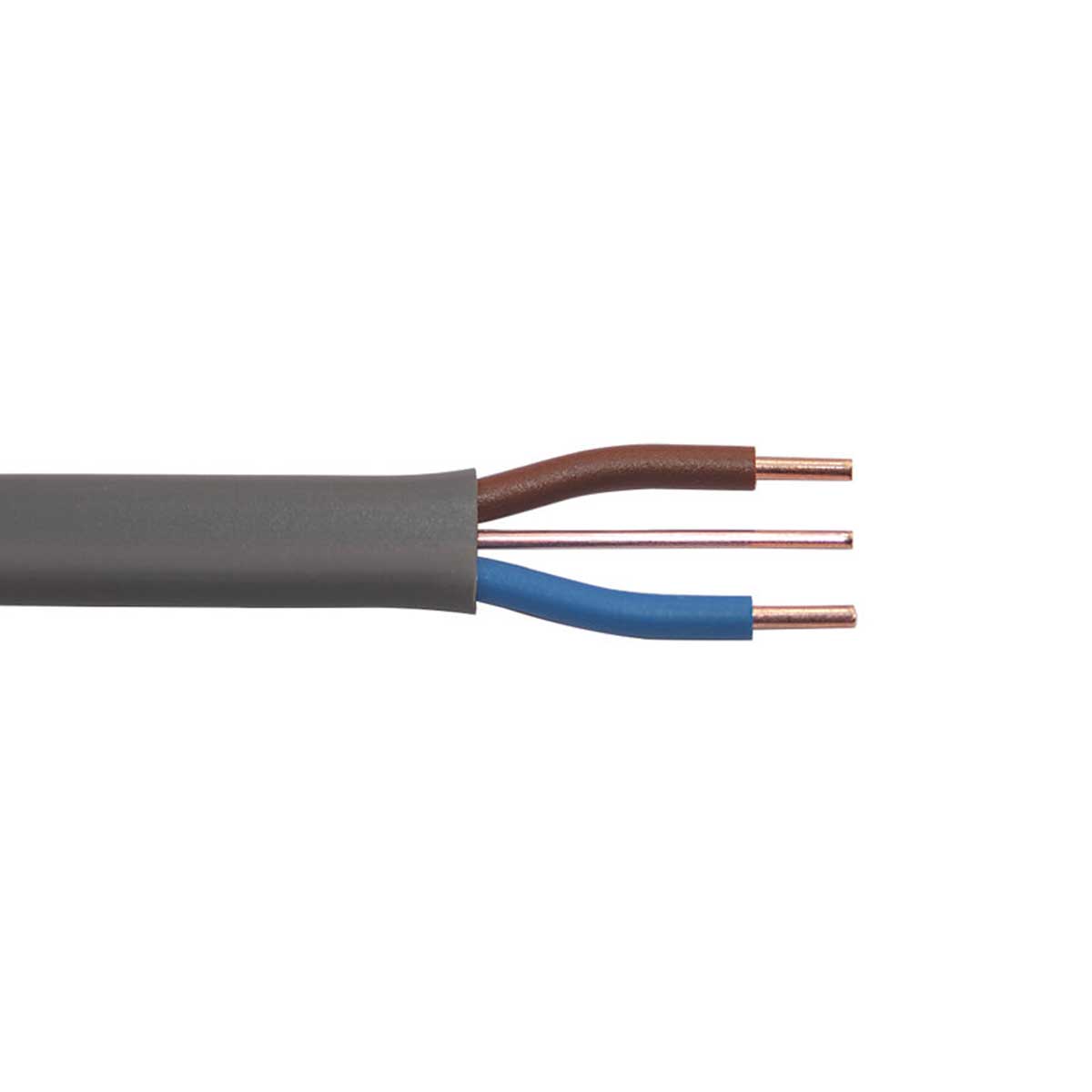Prysmian Wiring Cable 6242Y Flat PVC Grey 2.5mm² 2 Core Twin & Earth Coil 25m - Image 1