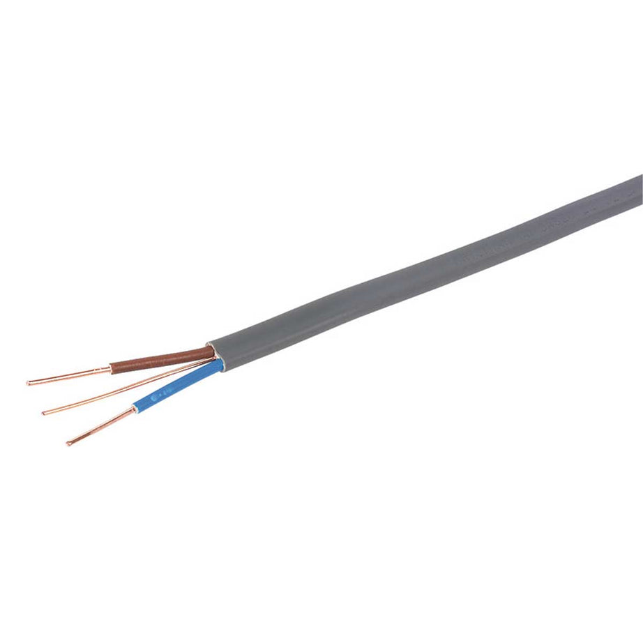 Prysmian Wiring Cable 6242Y Flat PVC Grey 2.5mm² 2 Core Twin & Earth Coil 25m - Image 2